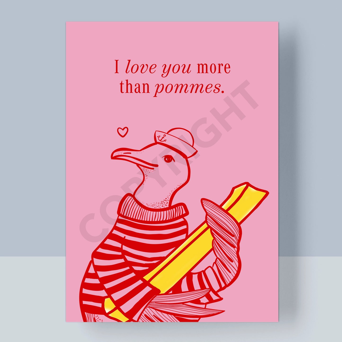 POSTKARTE - I LOVE YOU MORE THAN POMMES