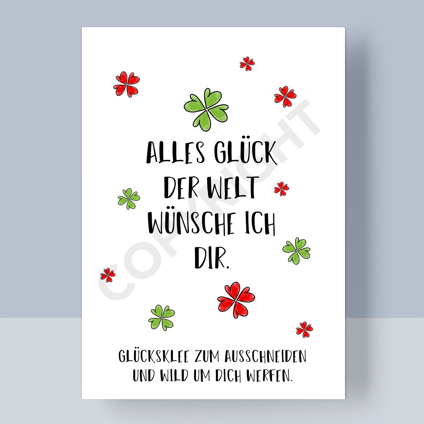 POSTKARTE - ALLES GLÜCK DER WELT WÜNSCHE ICH DIR