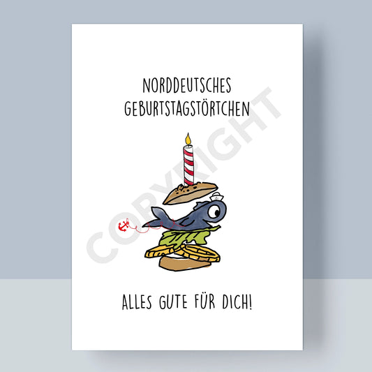 POSTKARTE - NORDDEUTSCHES GEBURTSTAGSTÖRTCHEN