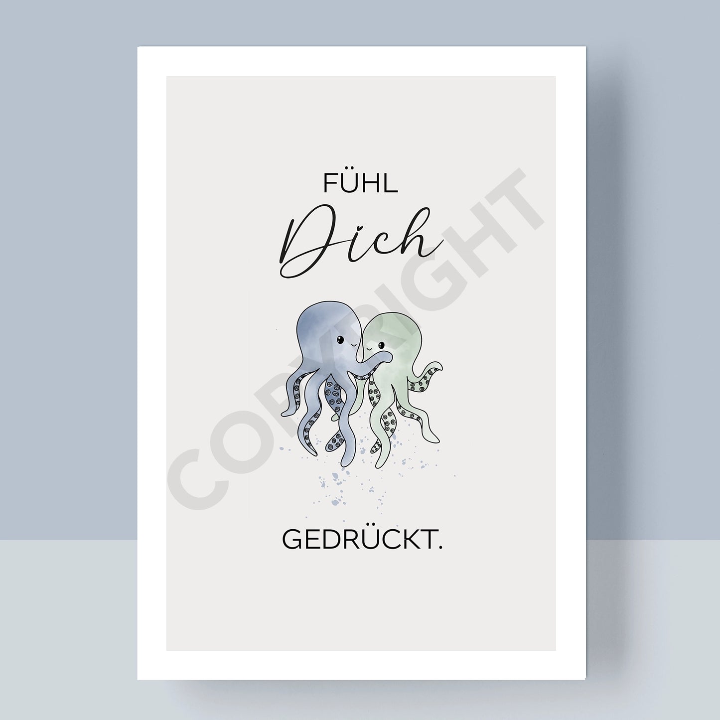 POSTKARTE - FÜHL DICH GEDRÜCKT