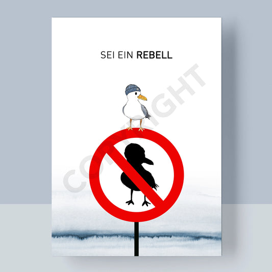 POSTKARTE - SEI EIN REBELL