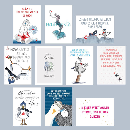 POSTKARTEN 10er SET -  FÜR DIE BESTE FREUNDIN