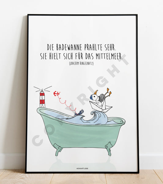 DIE BADEWANNE PRAHLTE SEHR