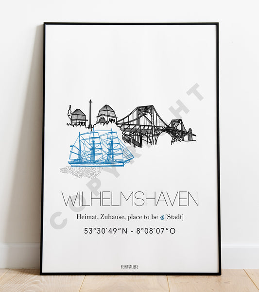 PRINT - WILHELMSHAVEN KAISER-WILHELM-BRÜCKE