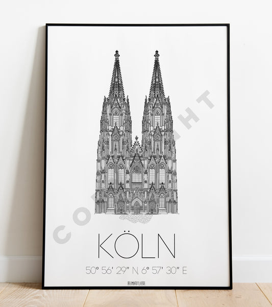 PRINT - SKYLINE KÖLNER DOM