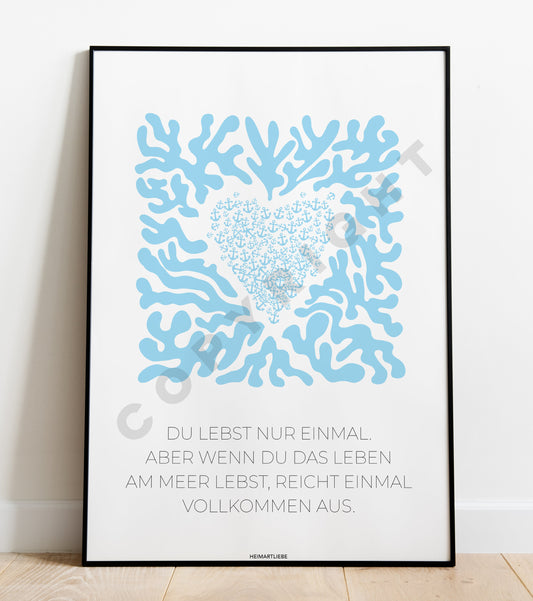 PRINT - BLUE | SAND | GREEN OCEAN - DU LEBST NUR EINMAL
