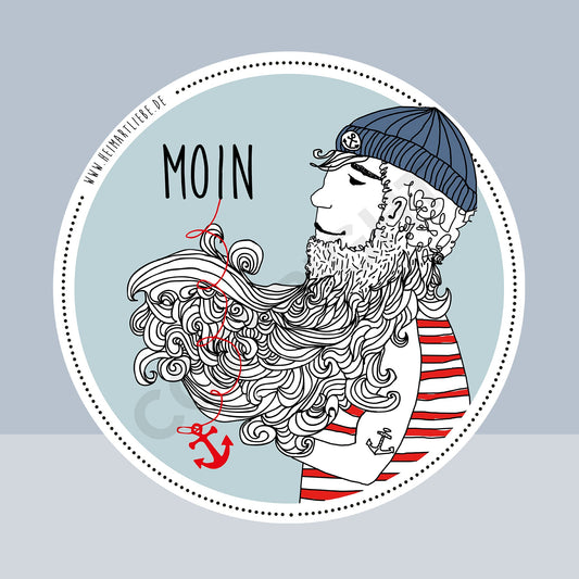 STICKER / AUFKLEBER - MOIN SEEMANN BLAU