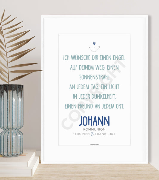 KONFIRMATION, KOMMUNION, FIRMUNG - ICH WÜNSCHE DIR EINEN ENGEL (JUNGE)
