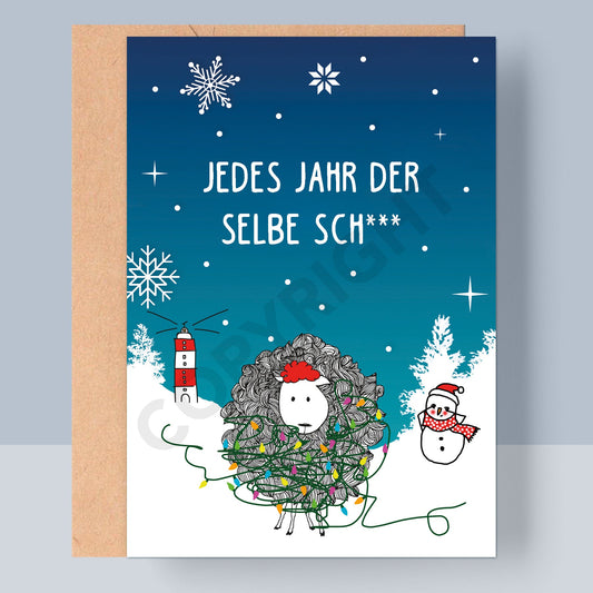 WEIHNACHTSKLAPPKARTE - JEDES JAHR DER SELBE SCH***