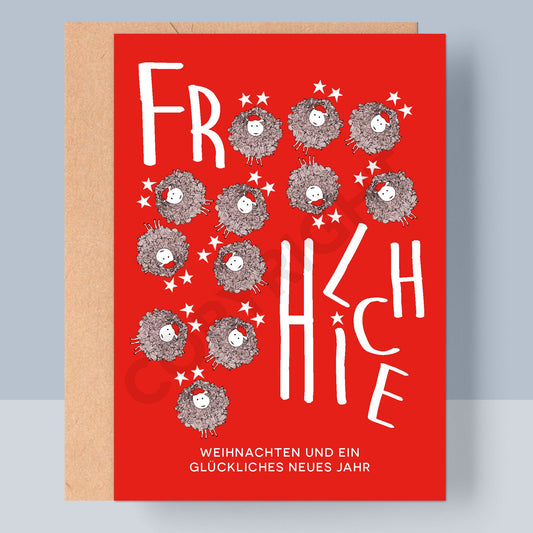 WEIHNACHTSKLAPPKARTE - FRÖÖÖÖÖÖÖÖÖÖÖÖHLICHE WEIHNACHTEN