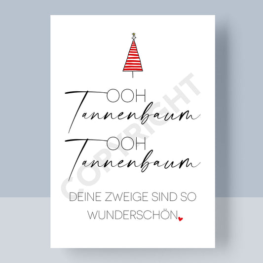 WEIHNACHTSPOSTKARTE - OOH TANNENBAUM OOH TANNENBAUM