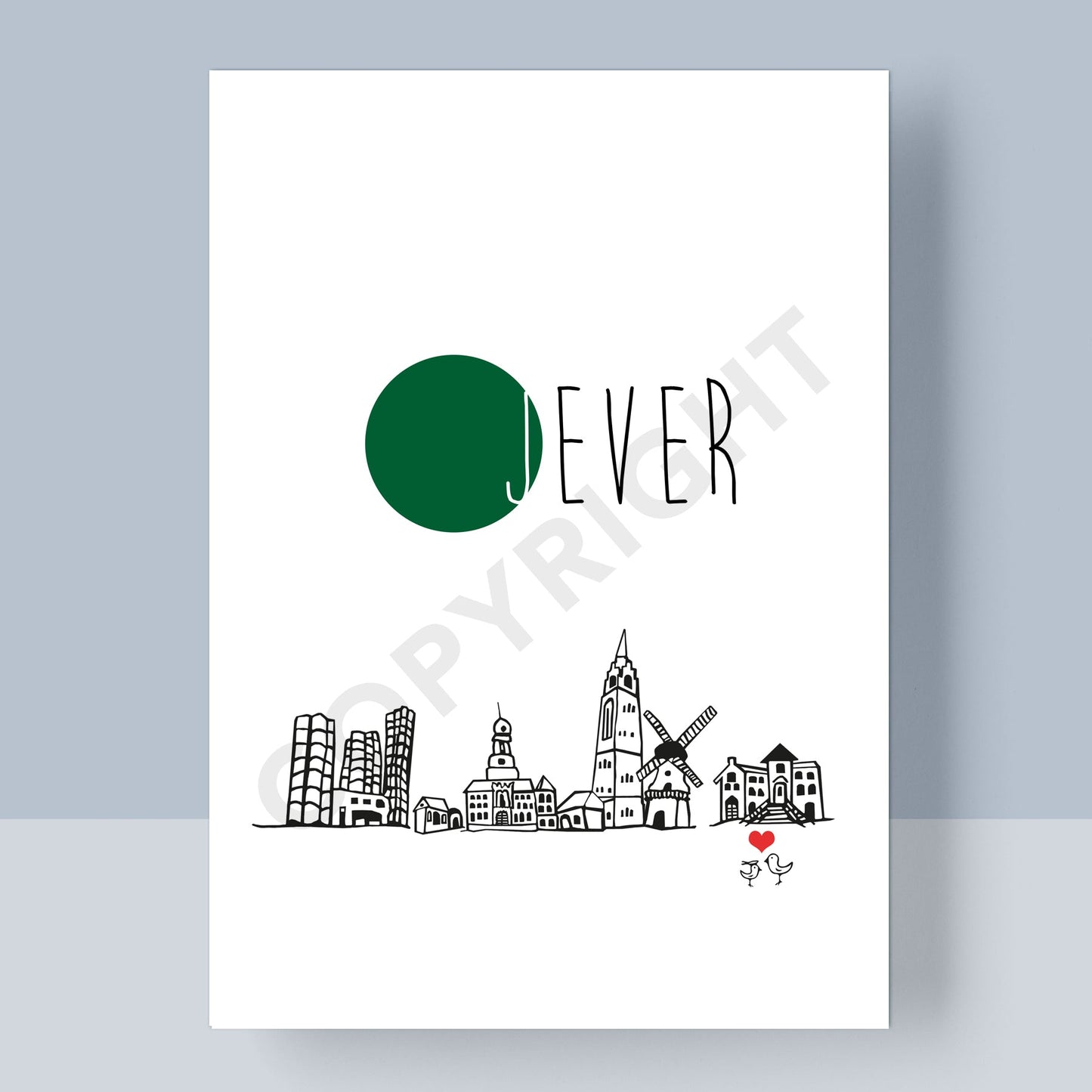 POSTKARTE - JEVER SKYLINE