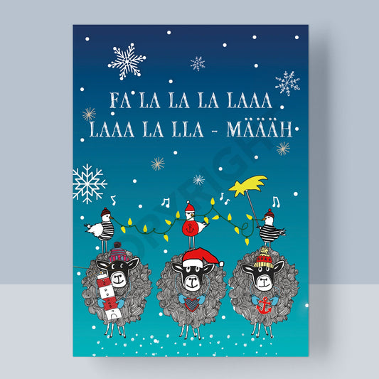 WEIHNACHTSPOSTKARTE - FA LA LA LA MÄÄÄH