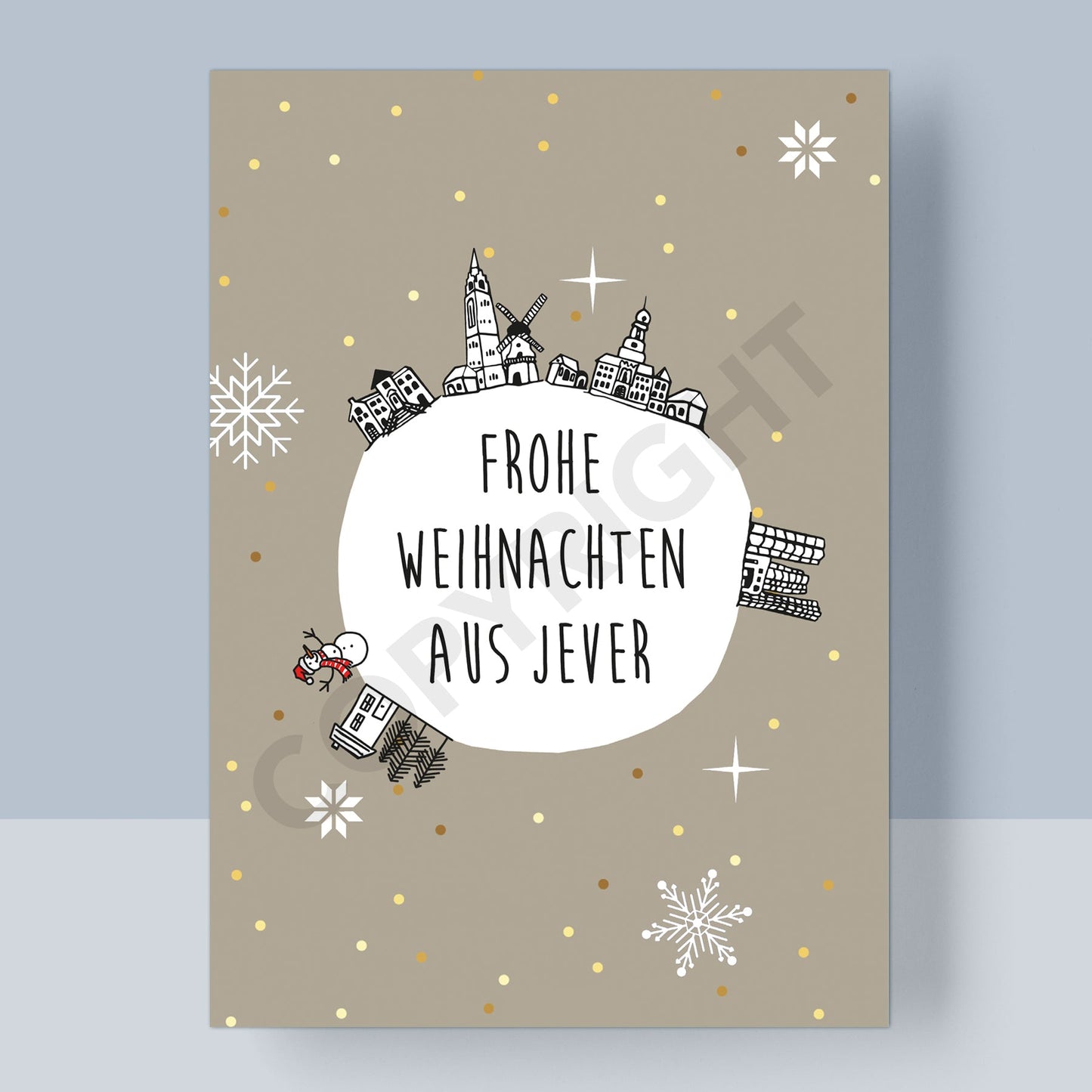 WEIHNACHTSPOSTKARTE - FROHE WEIHNACHTEN AUS JEVER