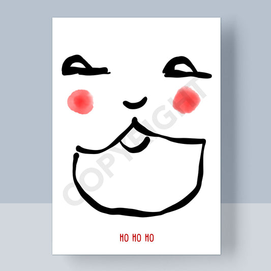 WEIHNACHTSPOSTKARTE - HO HO HO WEIHNACHTSMANN