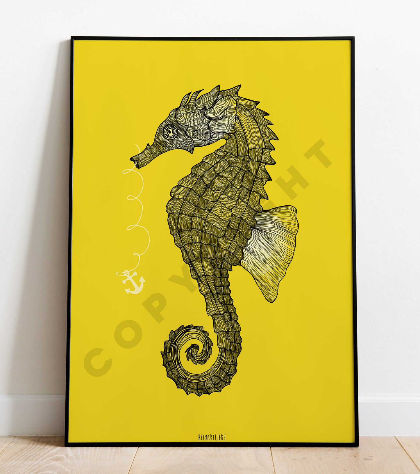 PRINT - SEEPFERDCHEN GELB