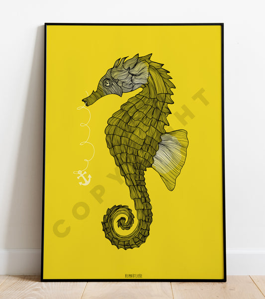 PRINT - SEEPFERDCHEN GELB