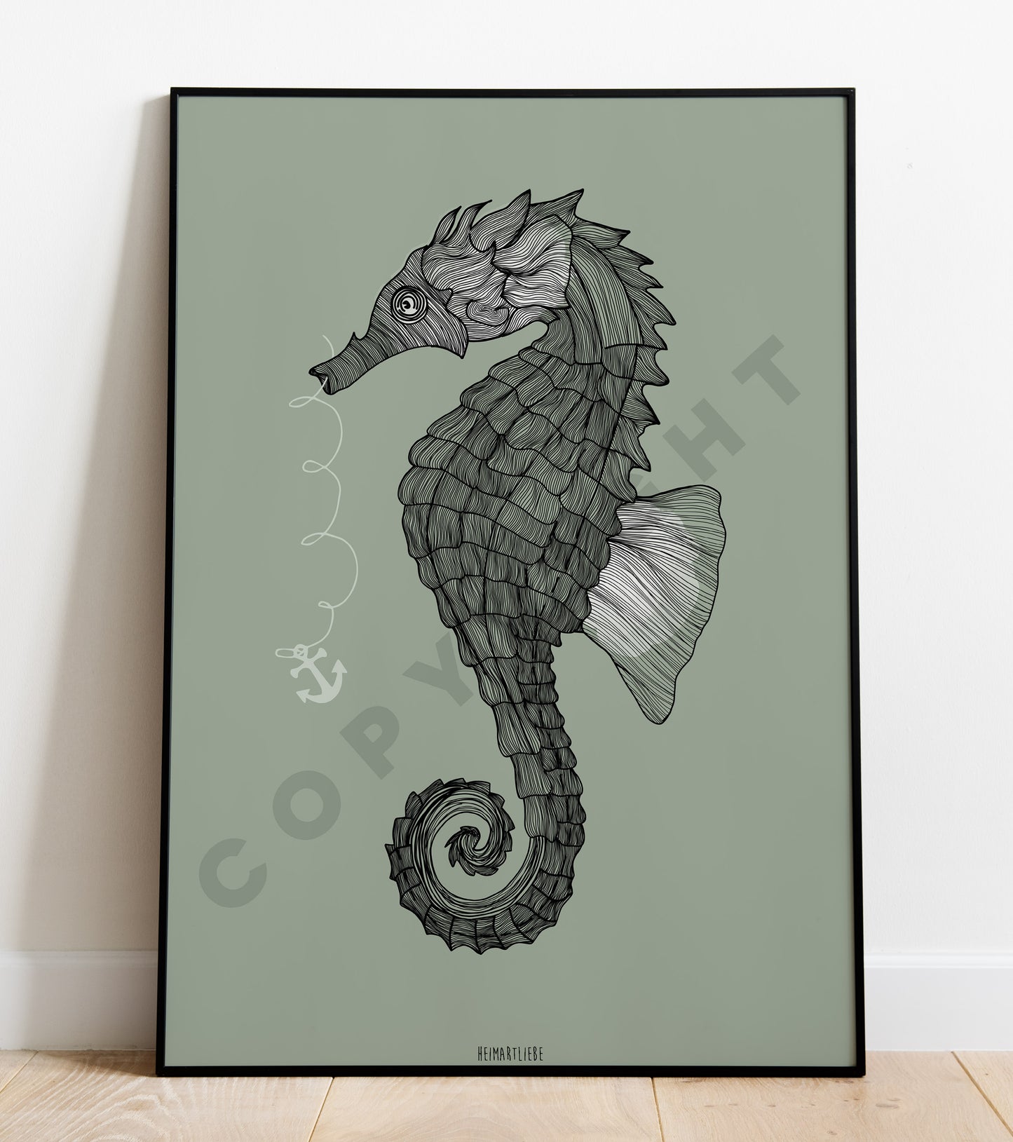 PRINT - SEEPFERDCHEN GRÜN