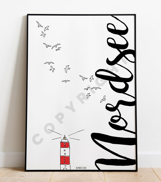 PRINT - NORDSEE LEUCHTTURM