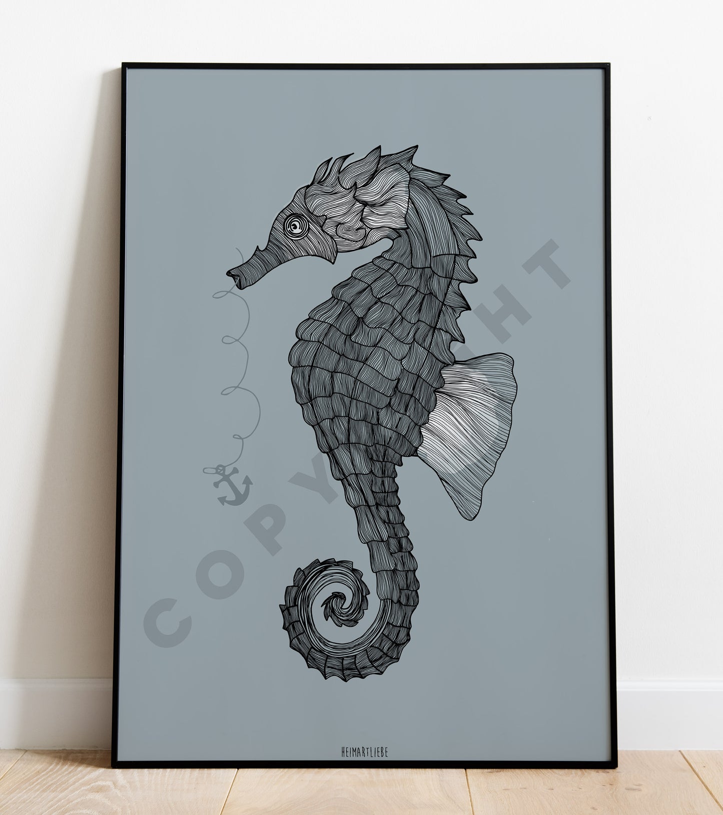 PRINT - SEEPFERDCHEN BLAU