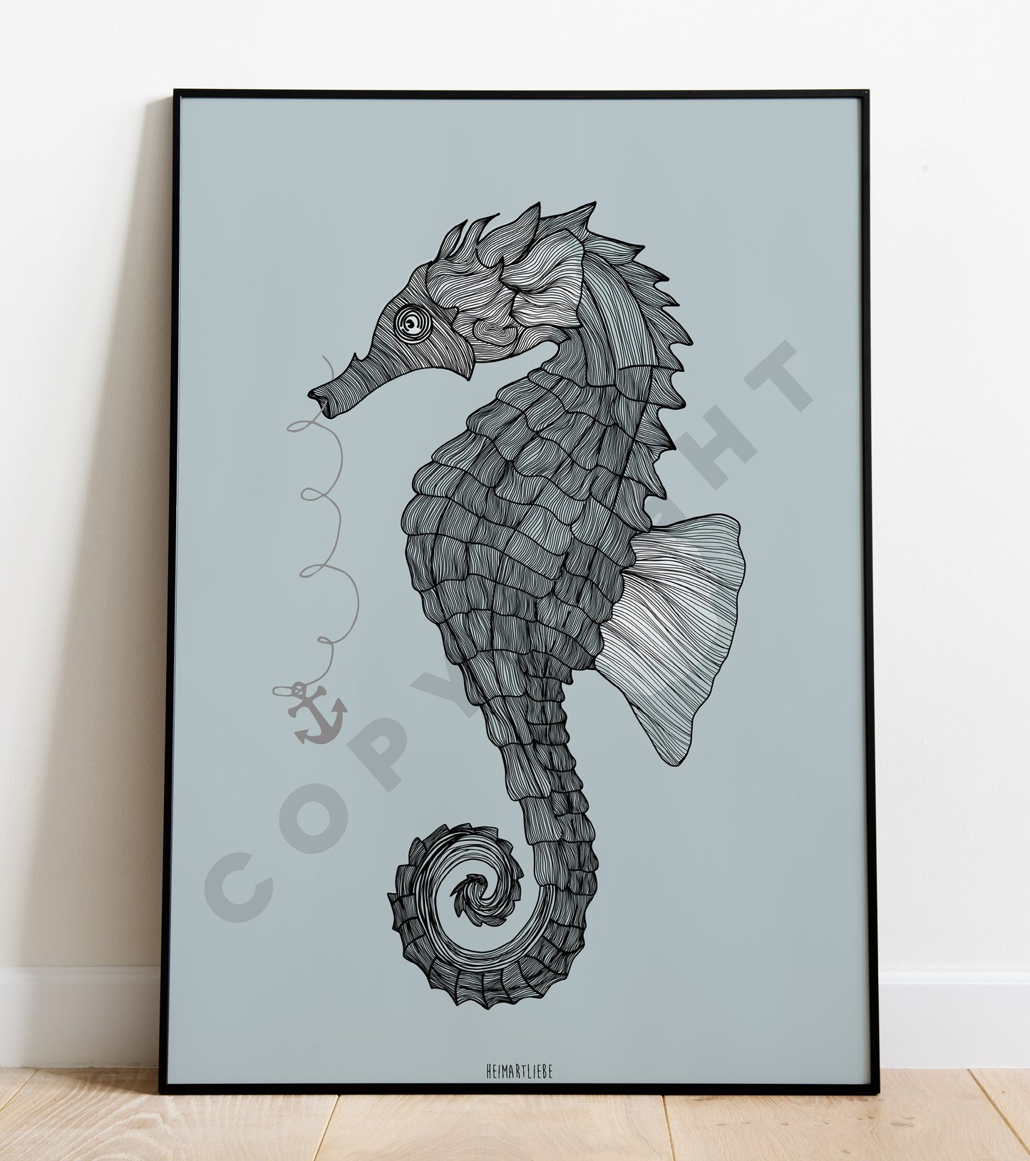 PRINT - SEEPFERDCHEN HELLBLAU