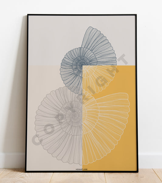 PRINT - MUSCHEL SONNE