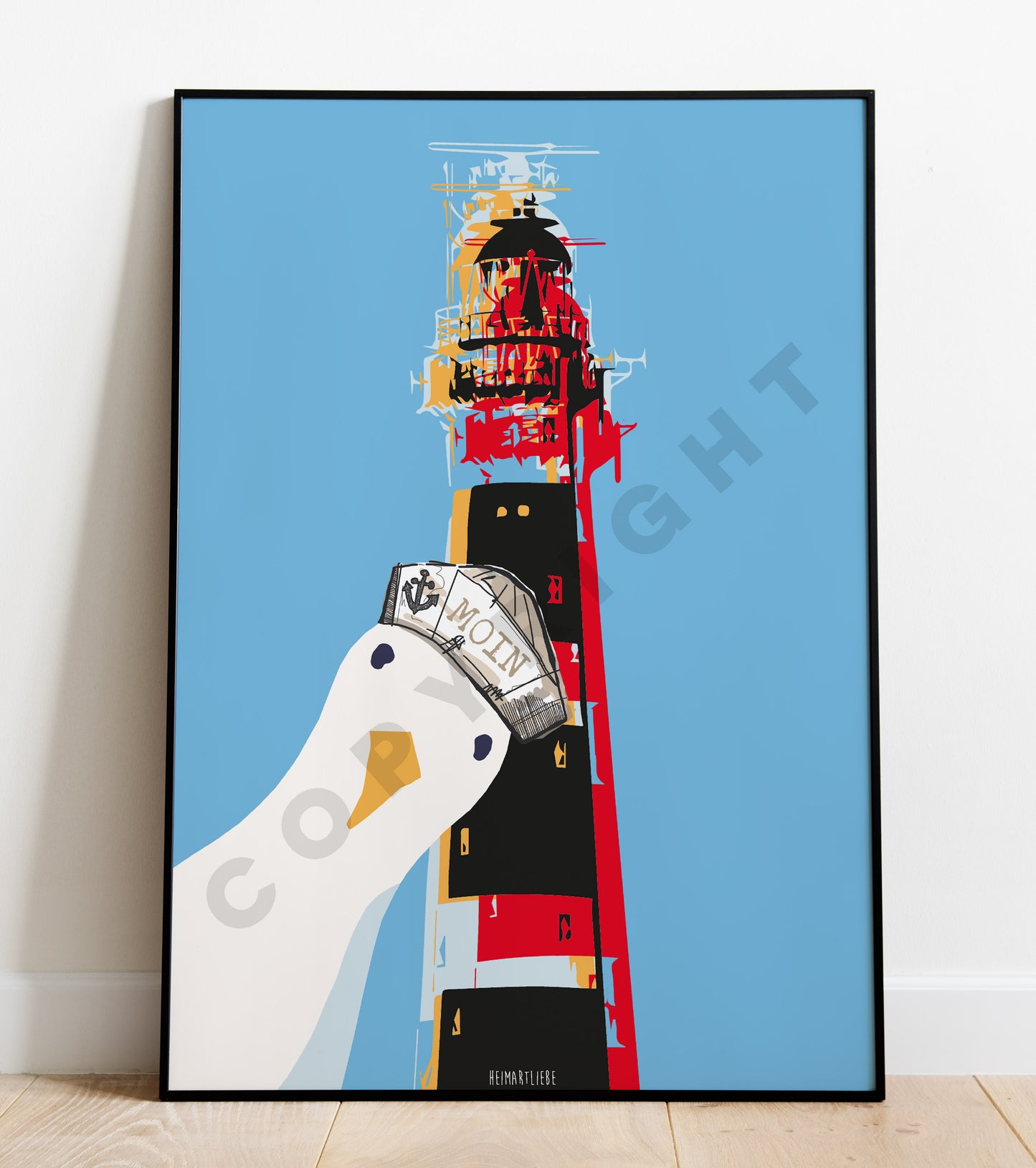 PRINT - LEUCHTTURM MÖWE