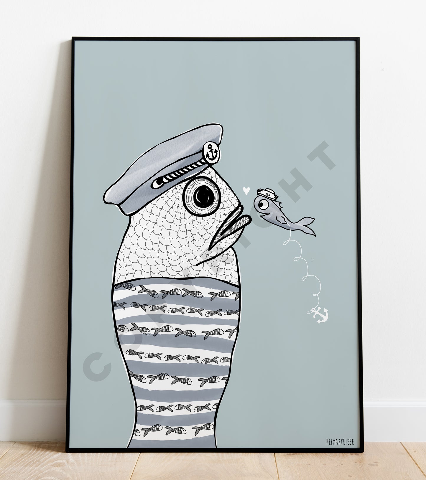 PRINT - BEGEGNUNGEN (FISCHE/HELLBLAU)