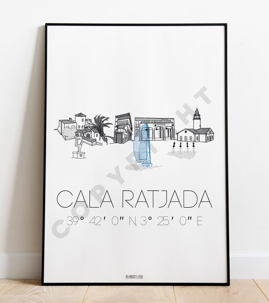 PRINT - SKYLINE MALLORCA CALA RATJADA