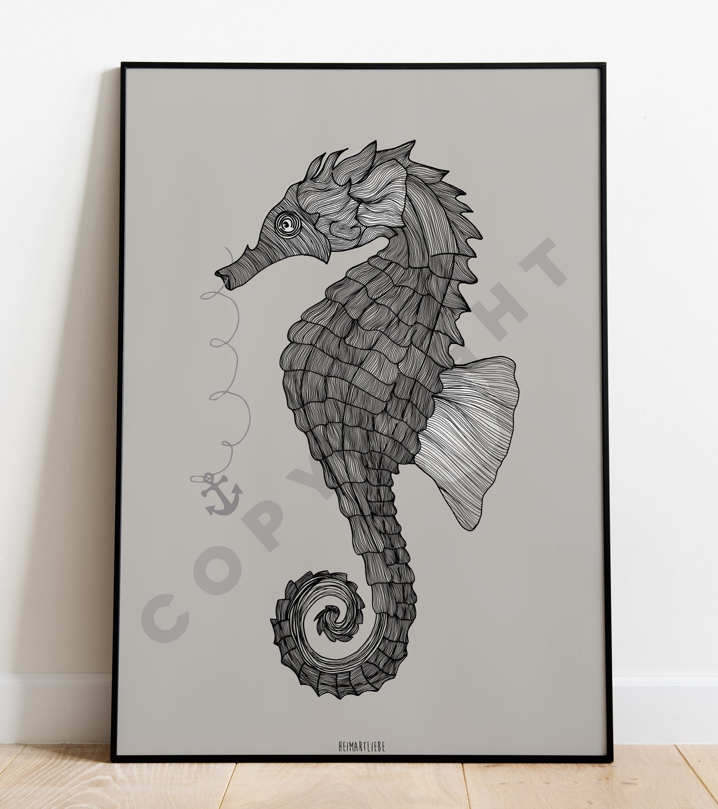 PRINT - SEEPFERDCHEN GRAU