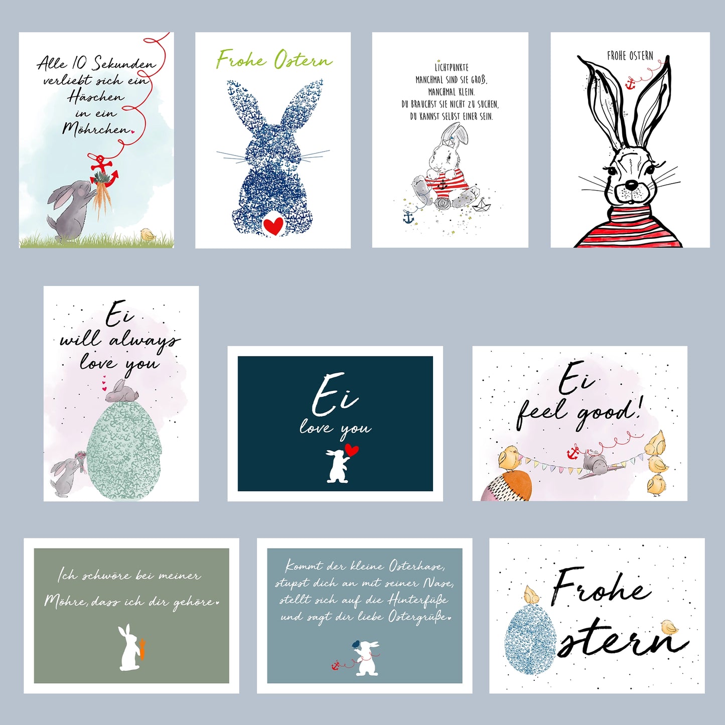 OSTERGRÜßE MIT DEM 10er „OSTERPOSTKARTEN“-Set