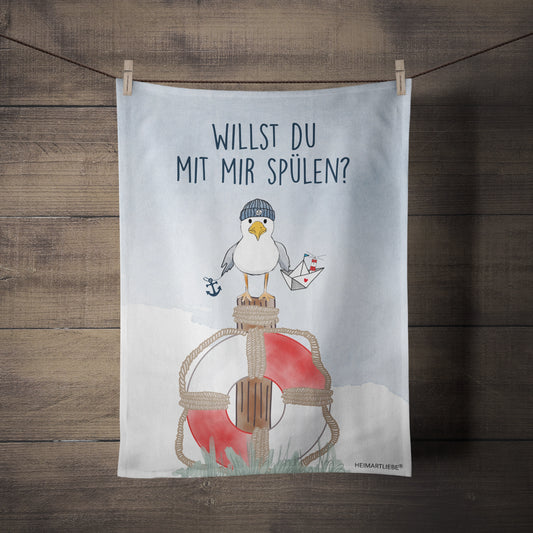 GESCHIRRTUCH - WILLST DU MIT MIR SPÜLEN