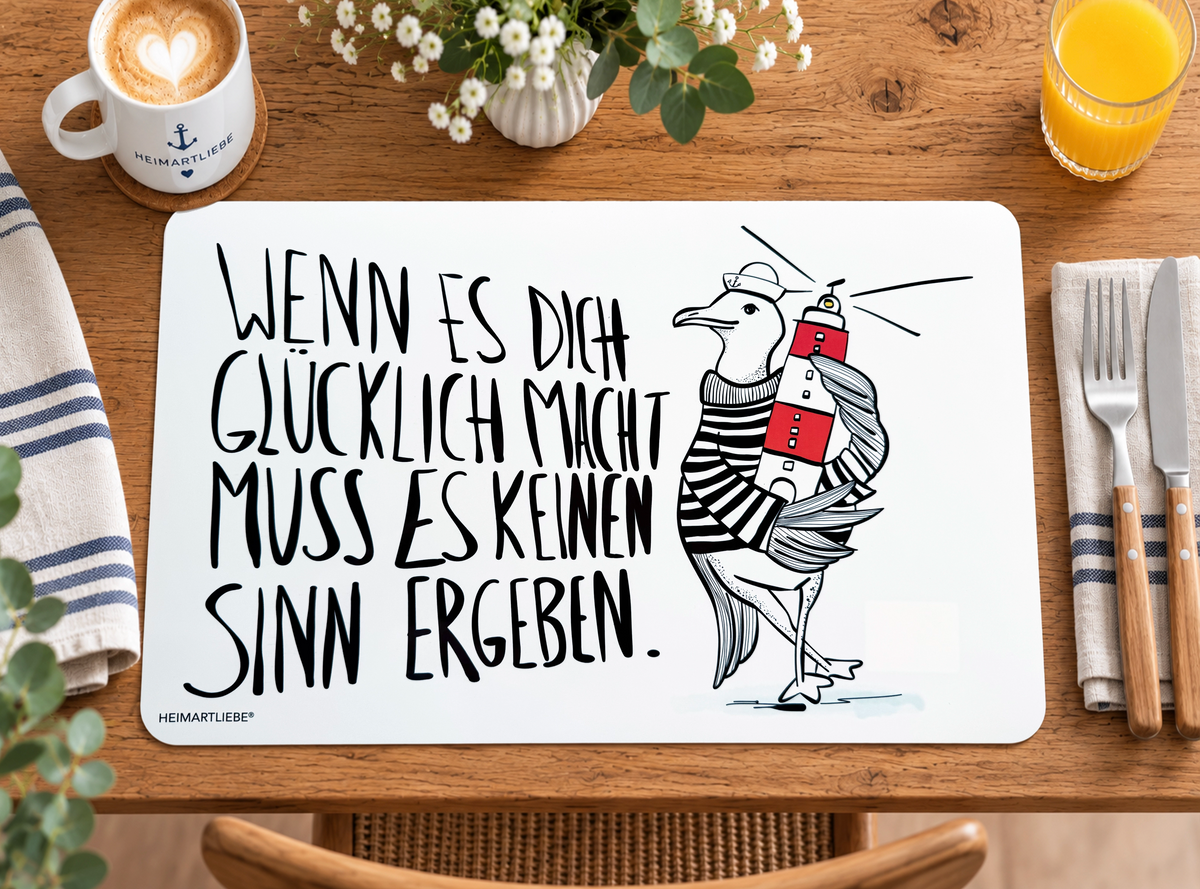 PLATZSET / TISCHSET - WENN ES DICH GLÜCKLICH MACHT