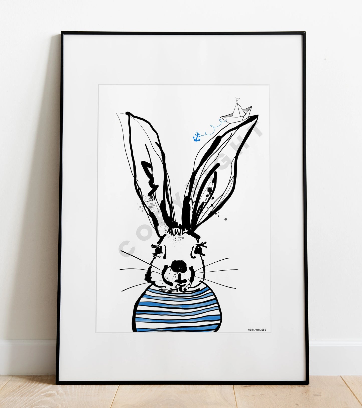 PRINT - MEERHASE BLAU