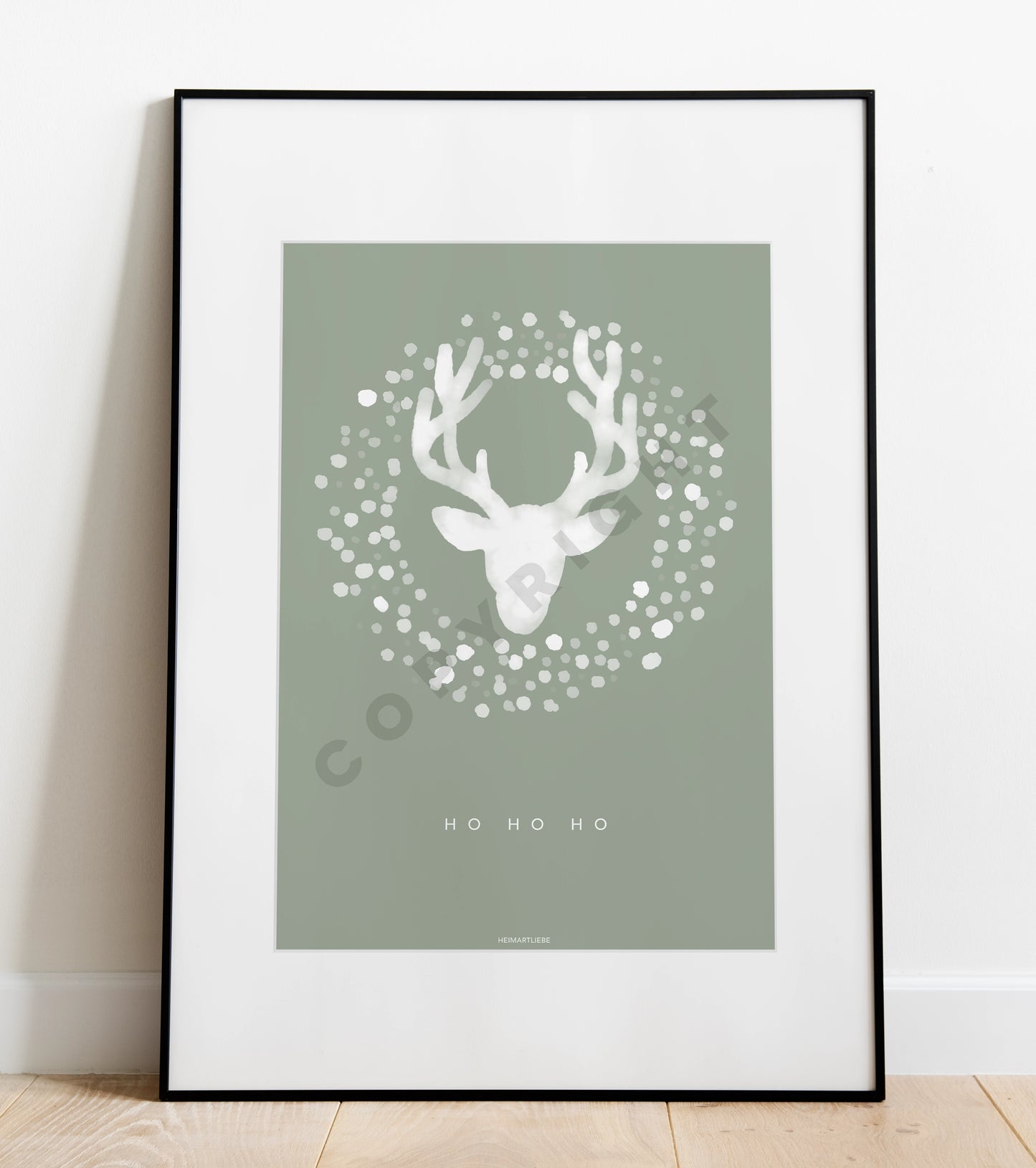 PRINT - WEIHNACHTEN HIRSCH GRÜN
