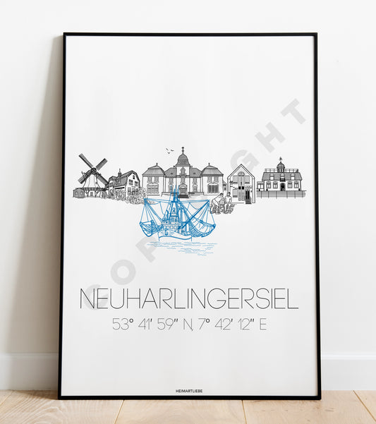 PRINT - SKYLINE NEUHARLINGERSIEL