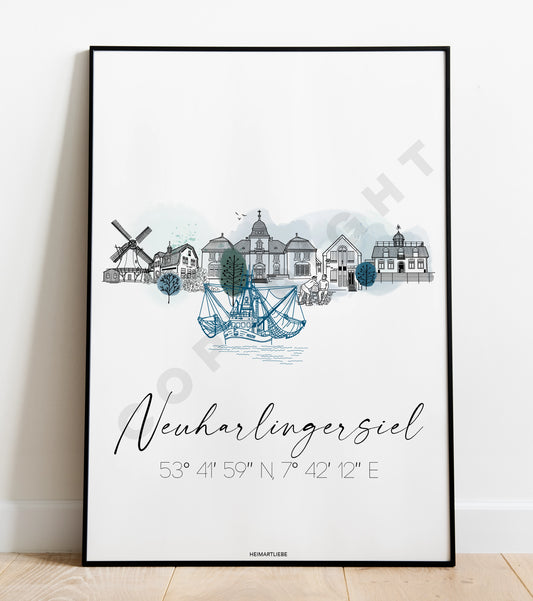 Skyline Neuharlingersiel | Kunstdruck