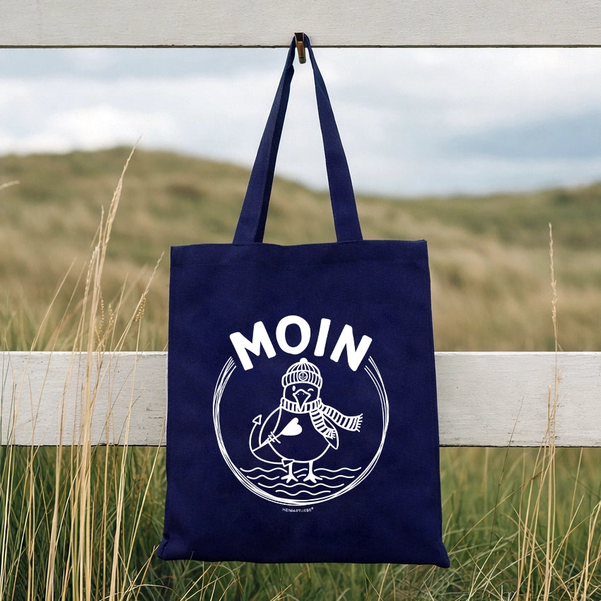 TASCHE "MOIN MÖWE" - SIEBDRUCK, 100% BAUMWOLLE