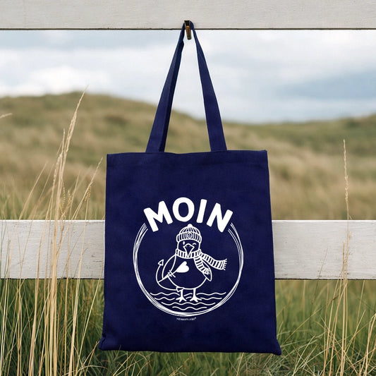 TASCHE "MOIN MÖWE" - SIEBDRUCK, 100% BAUMWOLLE
