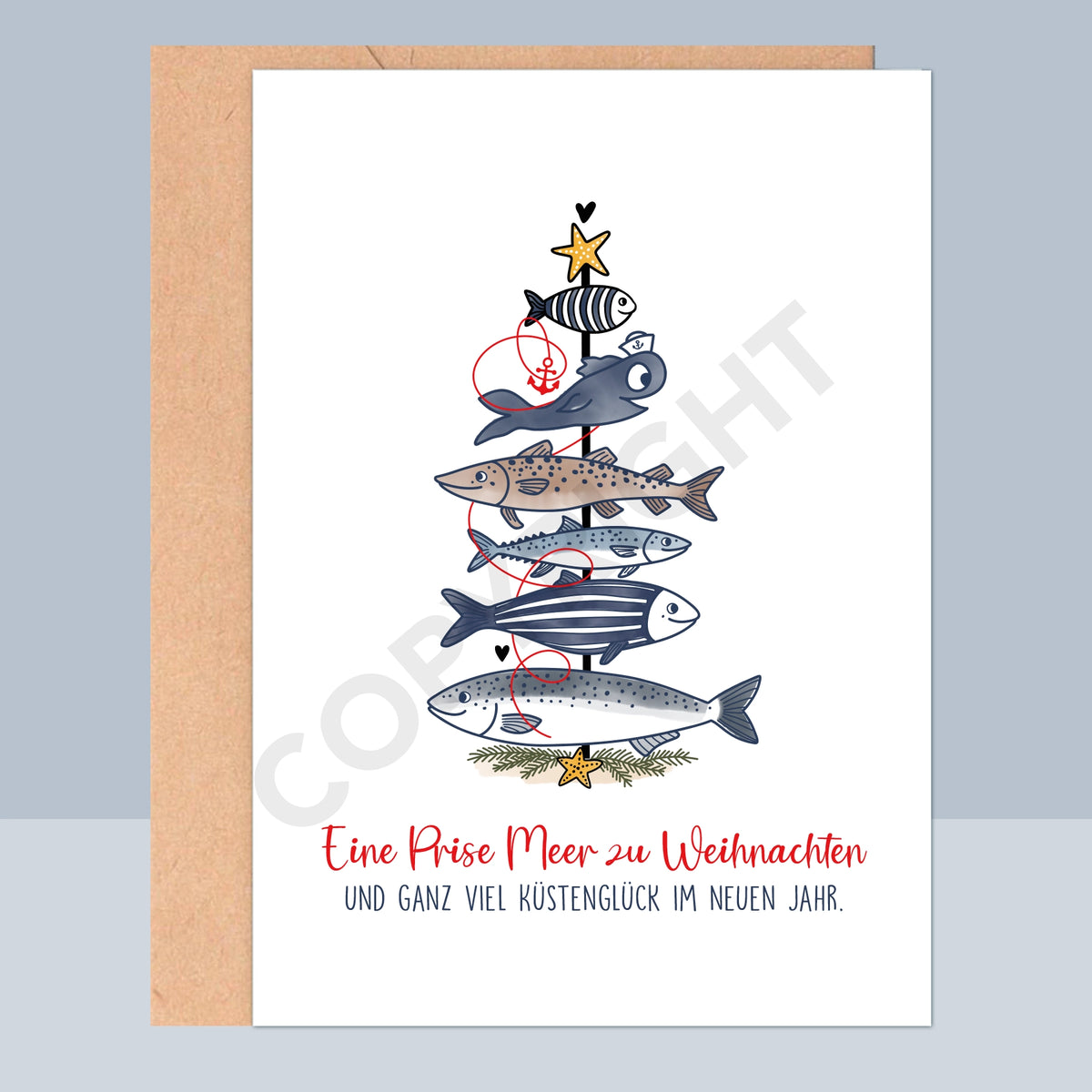 WEIHNACHTSKLAPPKARTE - EINE PRISE MEER ZU WEIHNACHTEN