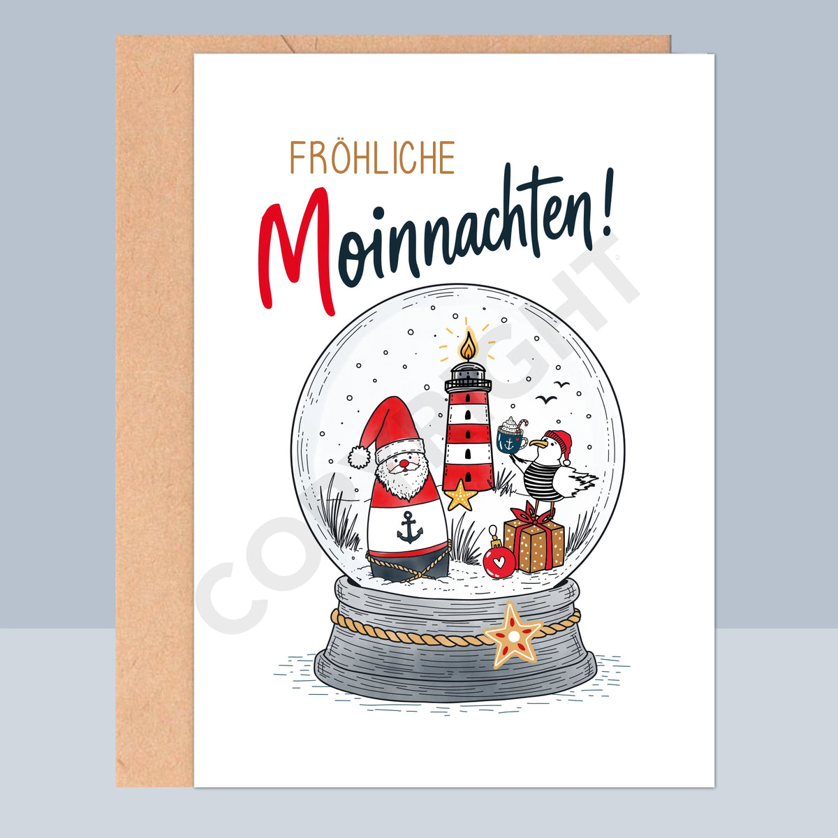 WEIHNACHTSKLAPPKARTE - FRÖHLICHE MOINACHTEN