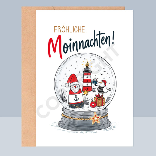 WEIHNACHTSKLAPPKARTE - FRÖHLICHE MOINACHTEN