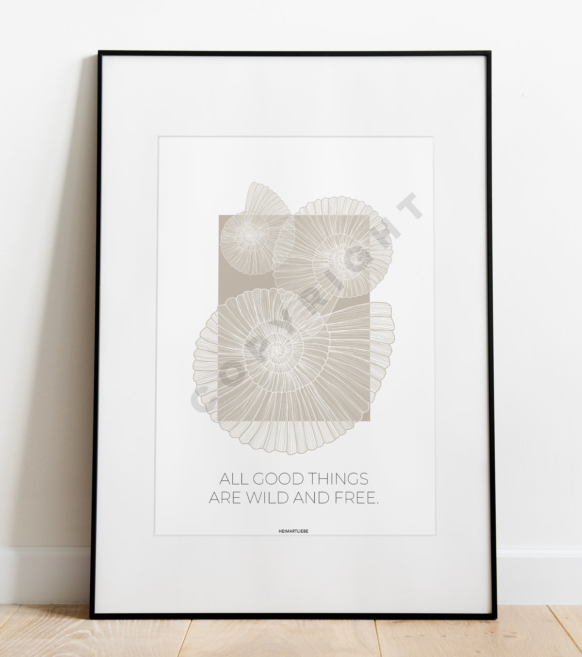 PRINT - BLUE | SAND | GREEN OCEAN - ALL GOOD THINGS ARE WILD AND FREE