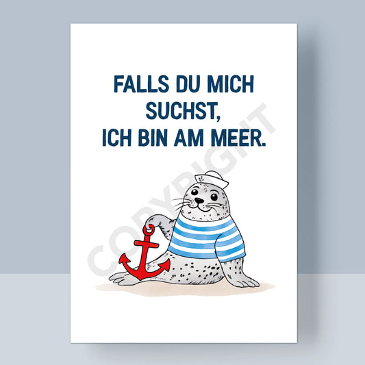 POSTKARTE - ICH BIN AM MEER
