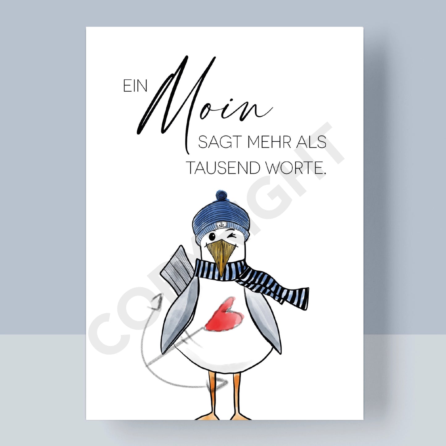 POSTKARTE -  EIN MOIN SAGT MEHR ALS TAUSEND WORTE