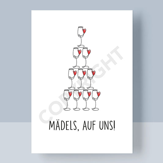 POSTKARTE - MÄDELS, AUF UNS