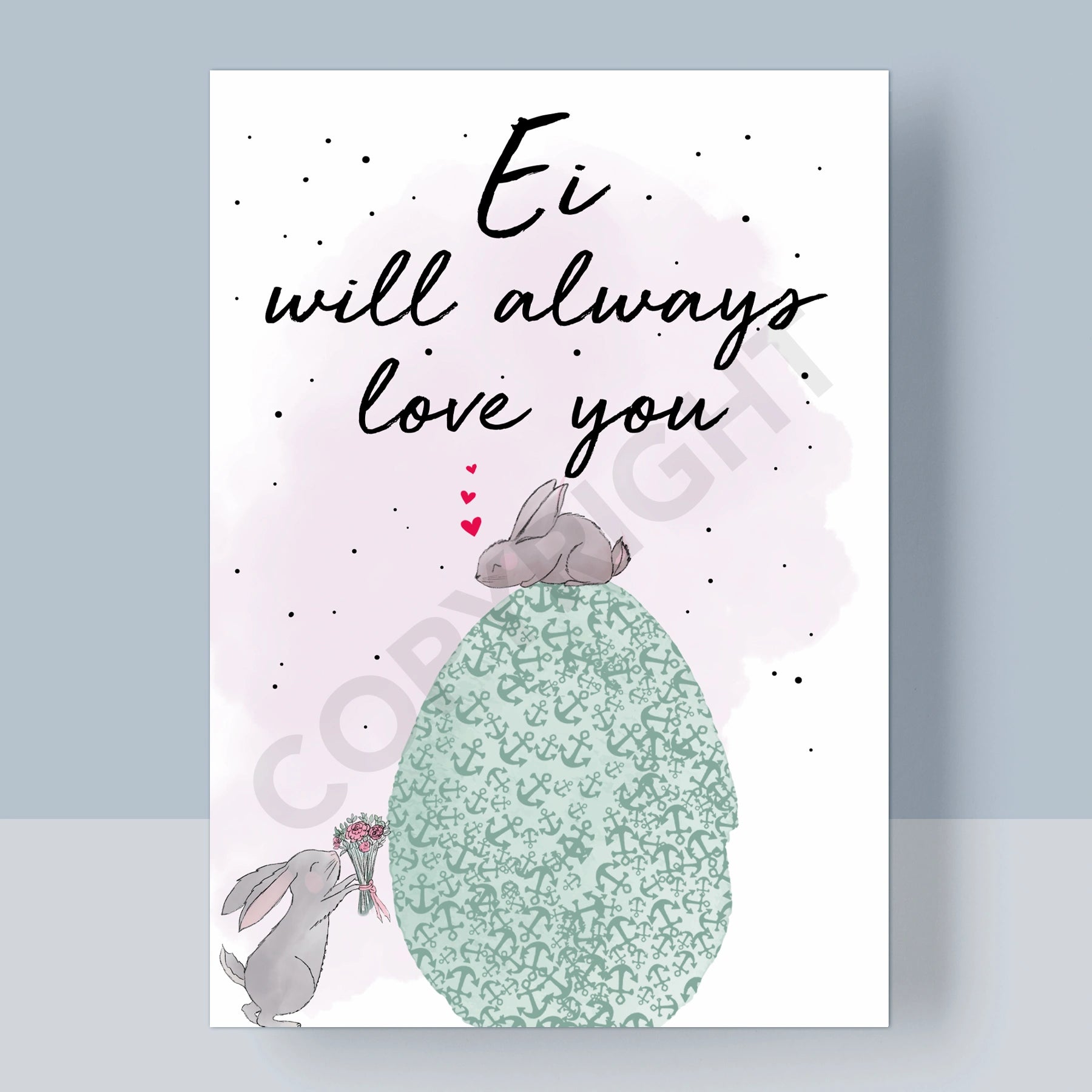POSTKARTE OSTERN - EI WILL ALWAYS LOVE YOU