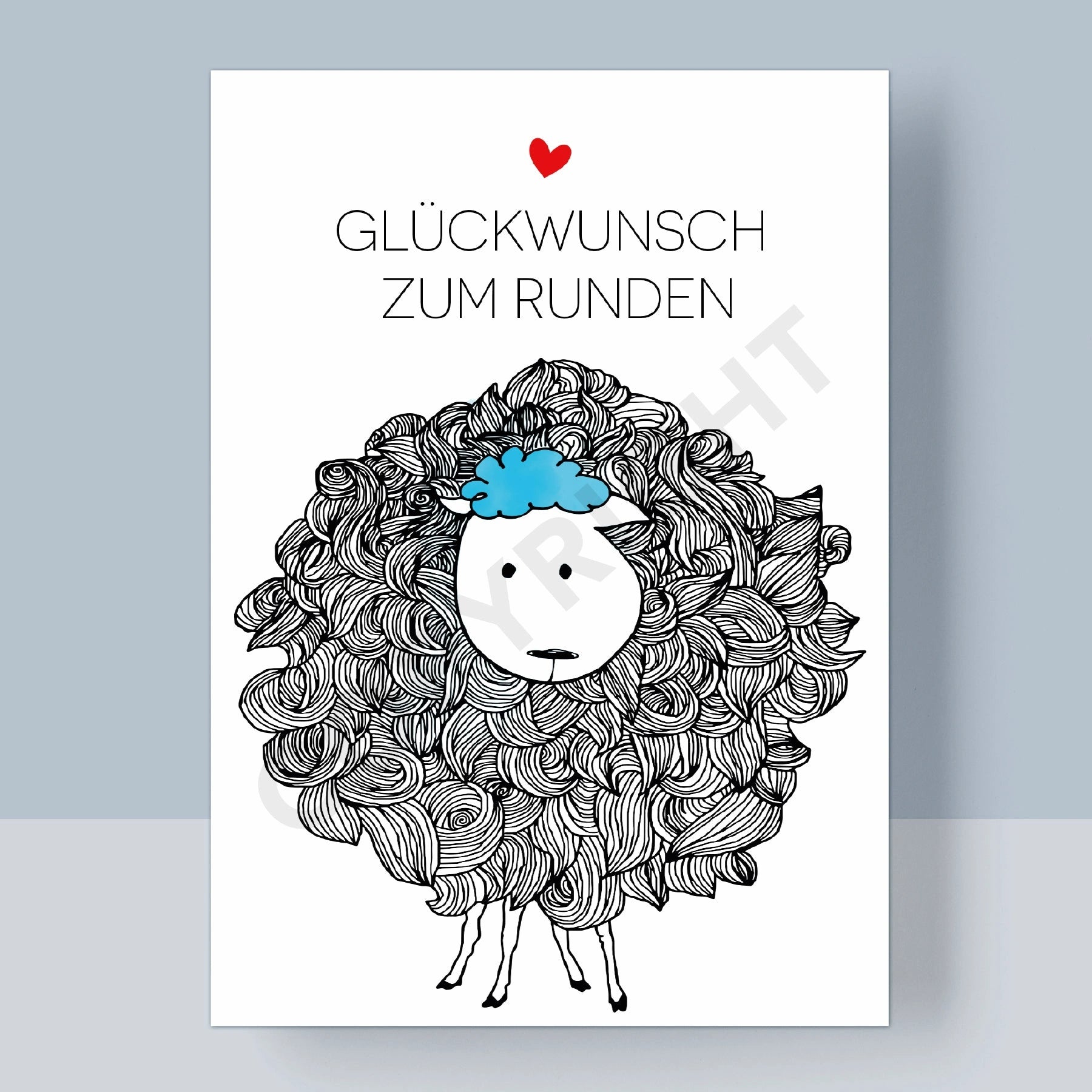 POSTKARTE - GLÜCKWUNSCH ZUM RUNDEN 