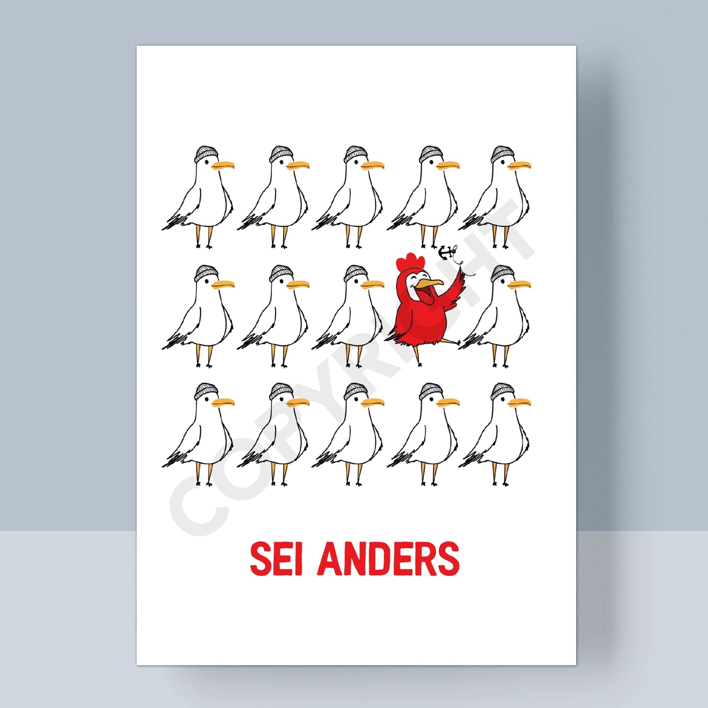 POSTKARTE - SEI ANDERS MÖWEN